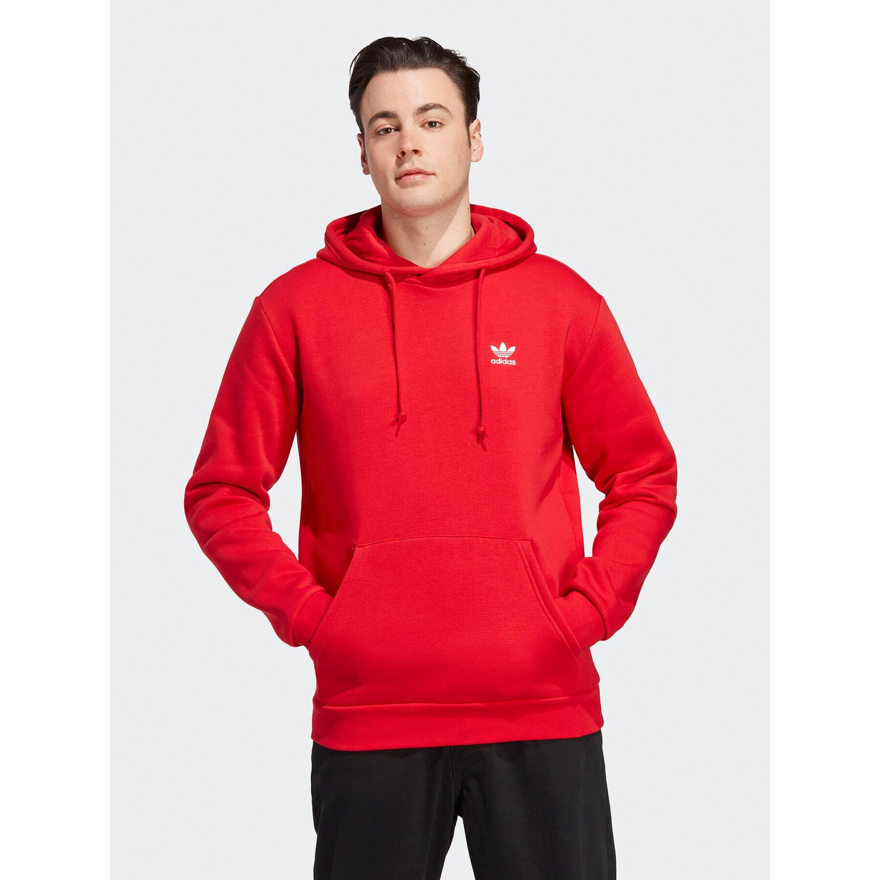 adidas Pulóver Trefoil Essentials IA4897 Piros Regular Fit - Pepit.hu