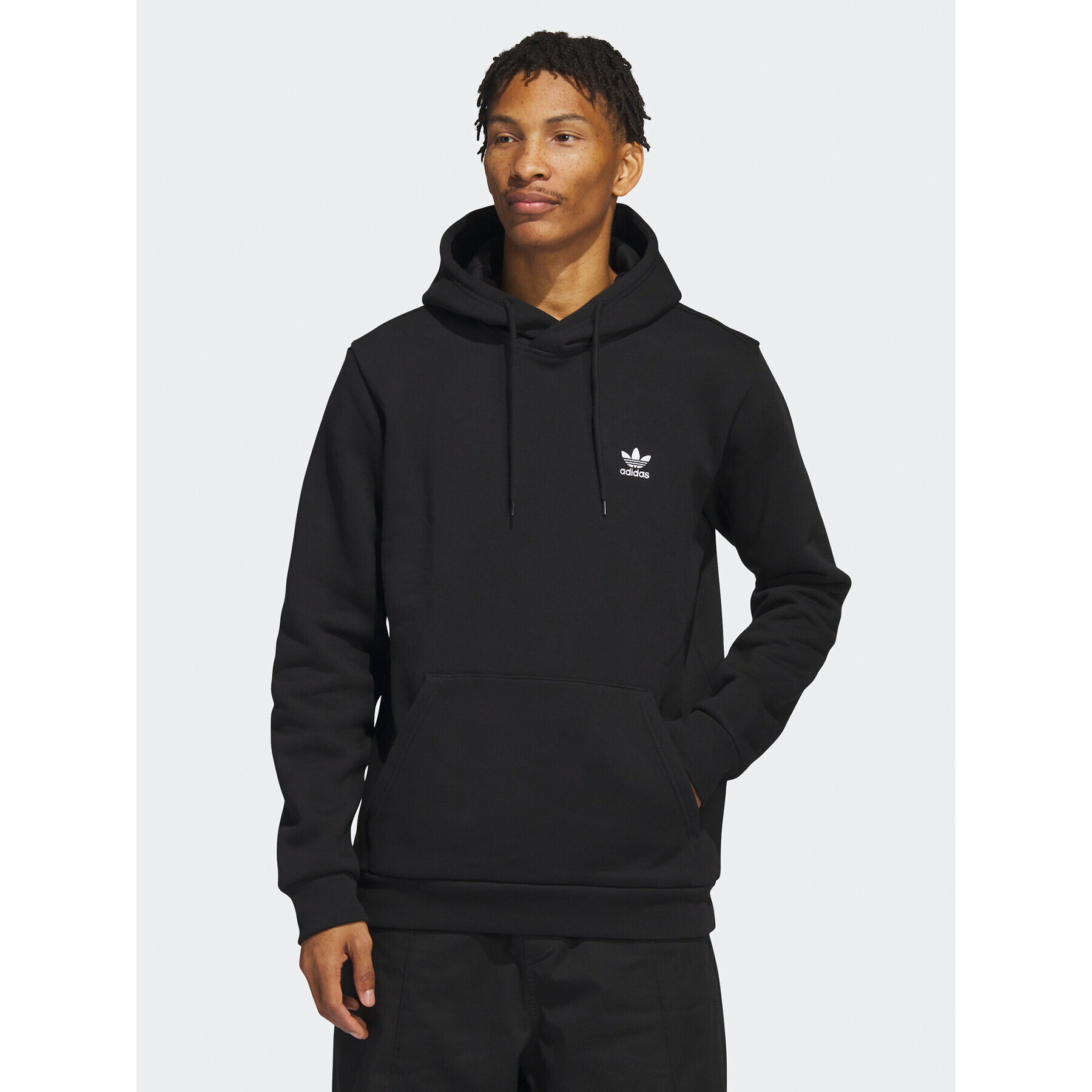 adidas Pulóver Trefoil Essentials Hoodie IA4898 Fekete Regular Fit - Pepit.hu