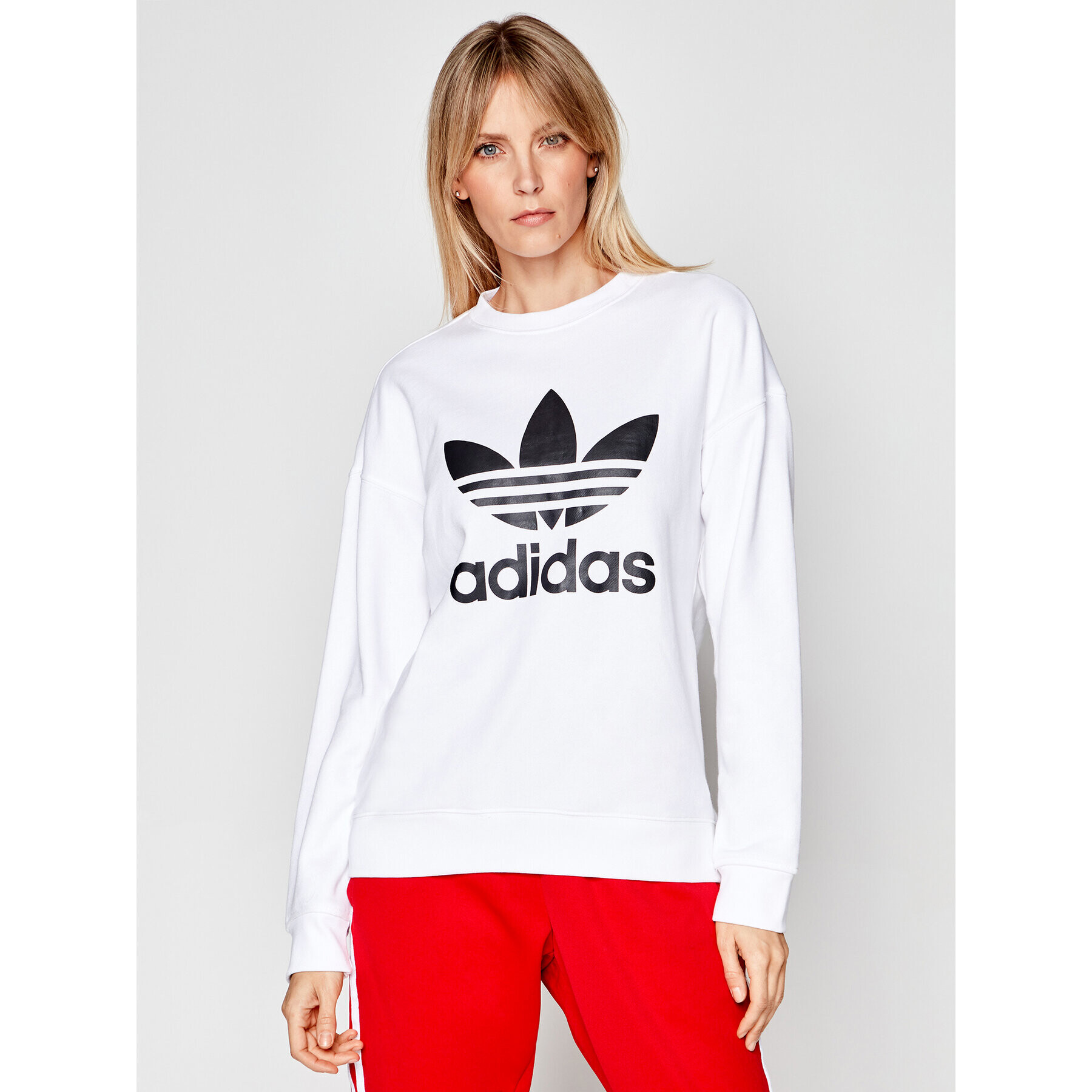 adidas Pulóver Trefoil GN2961 Fehér Regular Fit - Pepit.hu