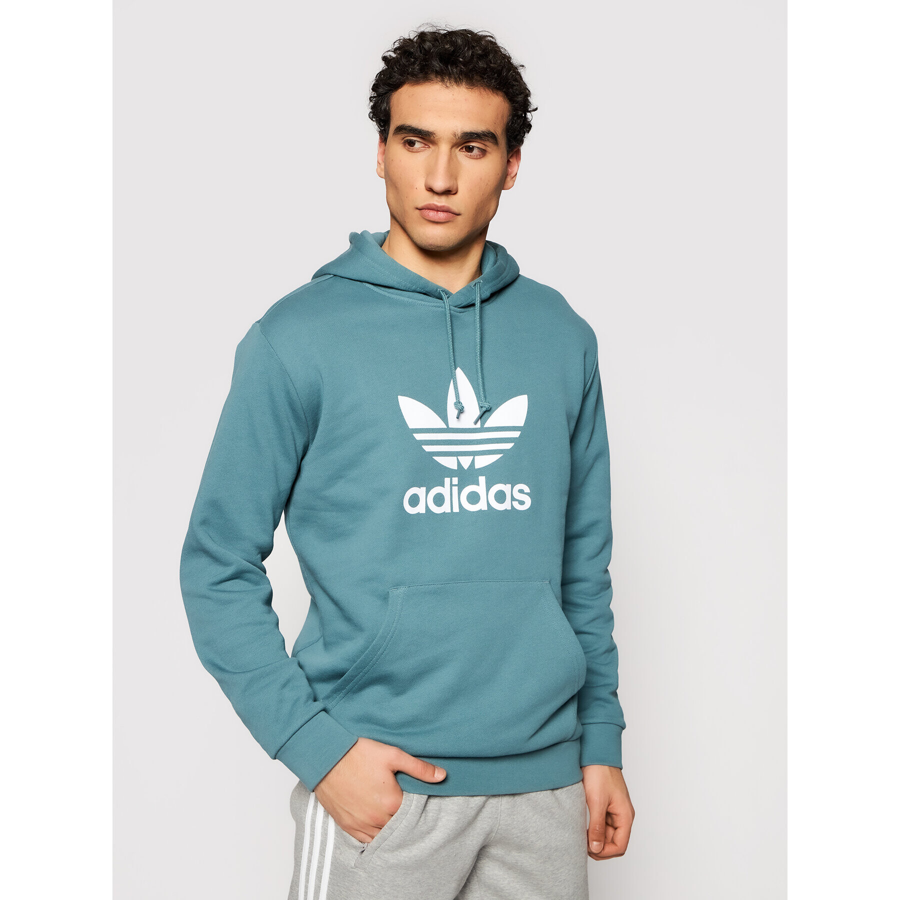 adidas Pulóver Trefoil GN3461 Zöld Regular Fit - Pepit.hu