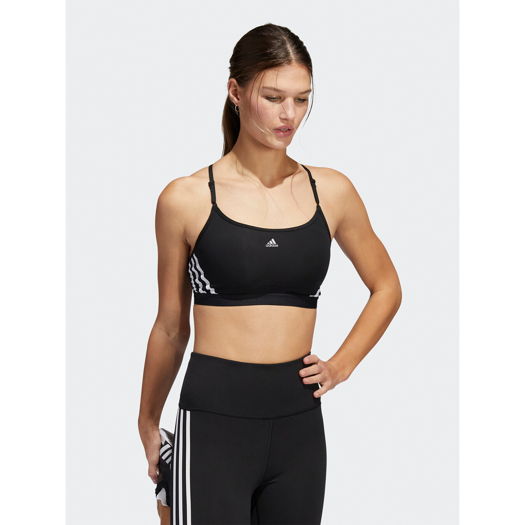 adidas Sport melltartó Aeroreact Training Light-Support 3-Stripes Bra HC7862 Fekete - Pepit.hu