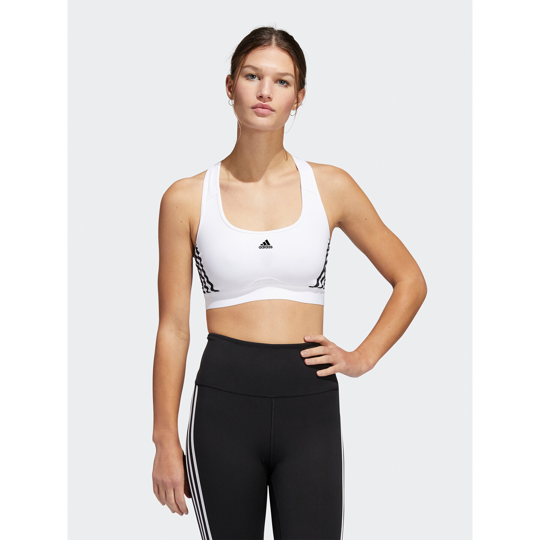 adidas Sport melltartó Powerreact Training Medium-Support 3-Stripes Bra HC7897 Fehér - Pepit.hu