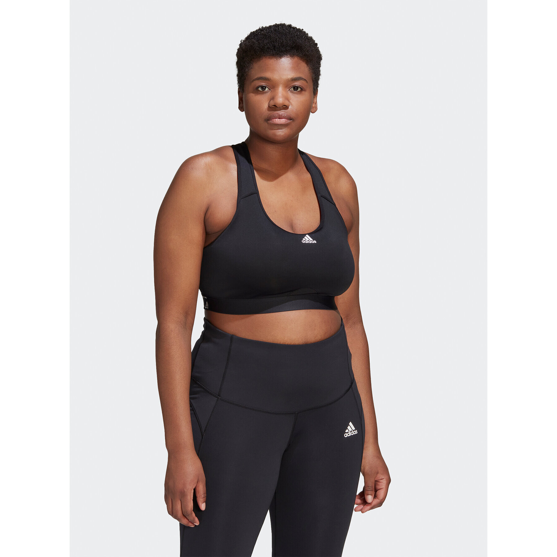 adidas Sport melltartó Powerreact Training Medium-Support Bra (Plus Size) HC7492 Fekete - Pepit.hu