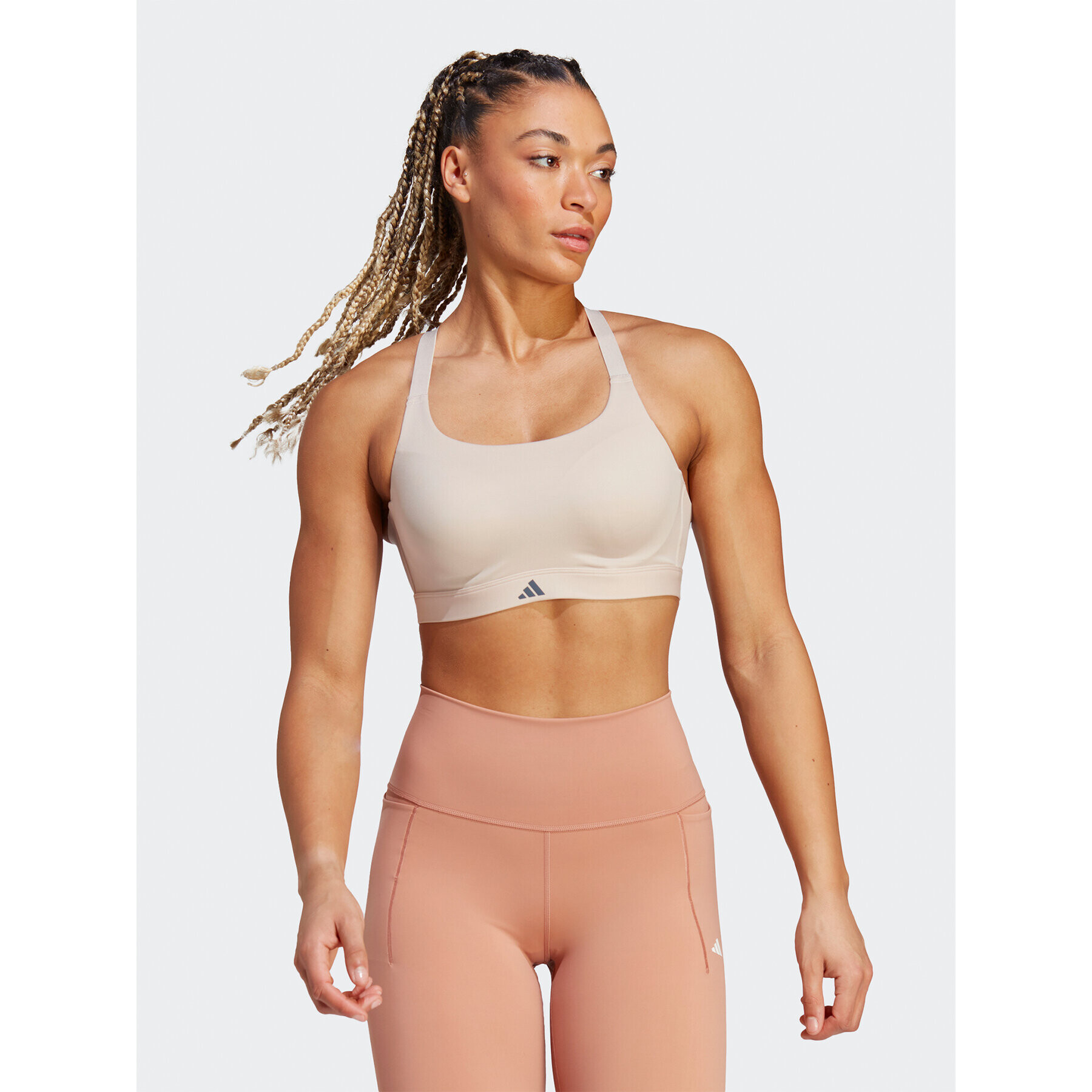 adidas Sport melltartó Tailored Impact Luxe Training High-Support Bra HS2907 Barna - Pepit.hu