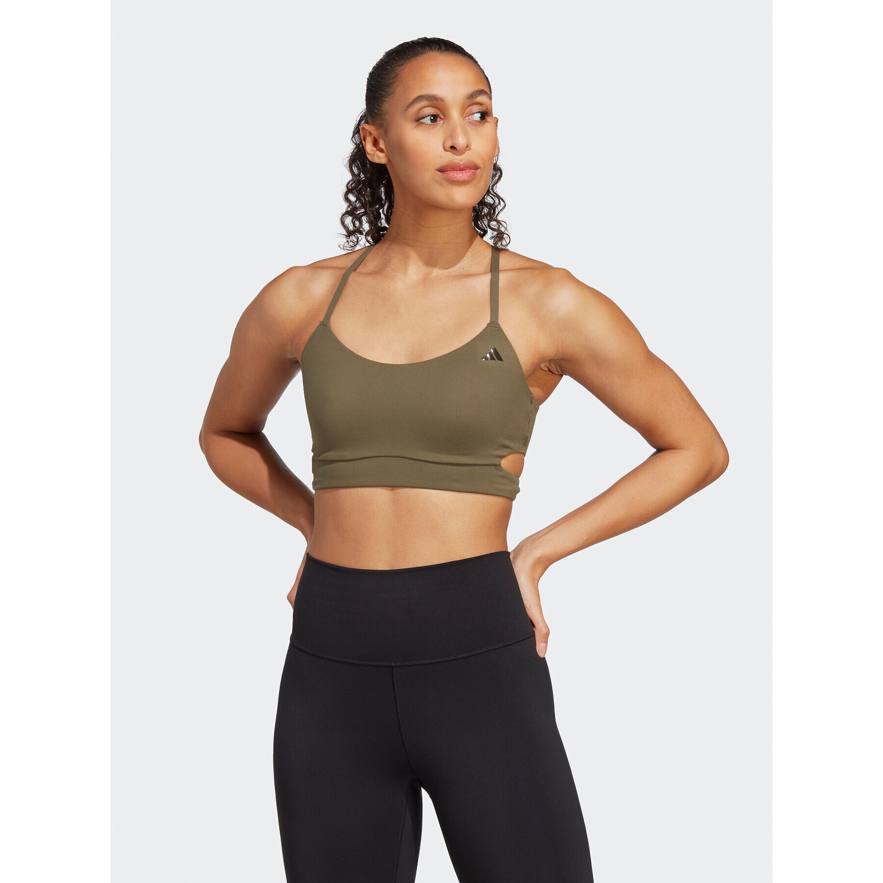 adidas Sport melltartó Yoga Studio Light-Support HY1106 Zöld - Pepit.hu