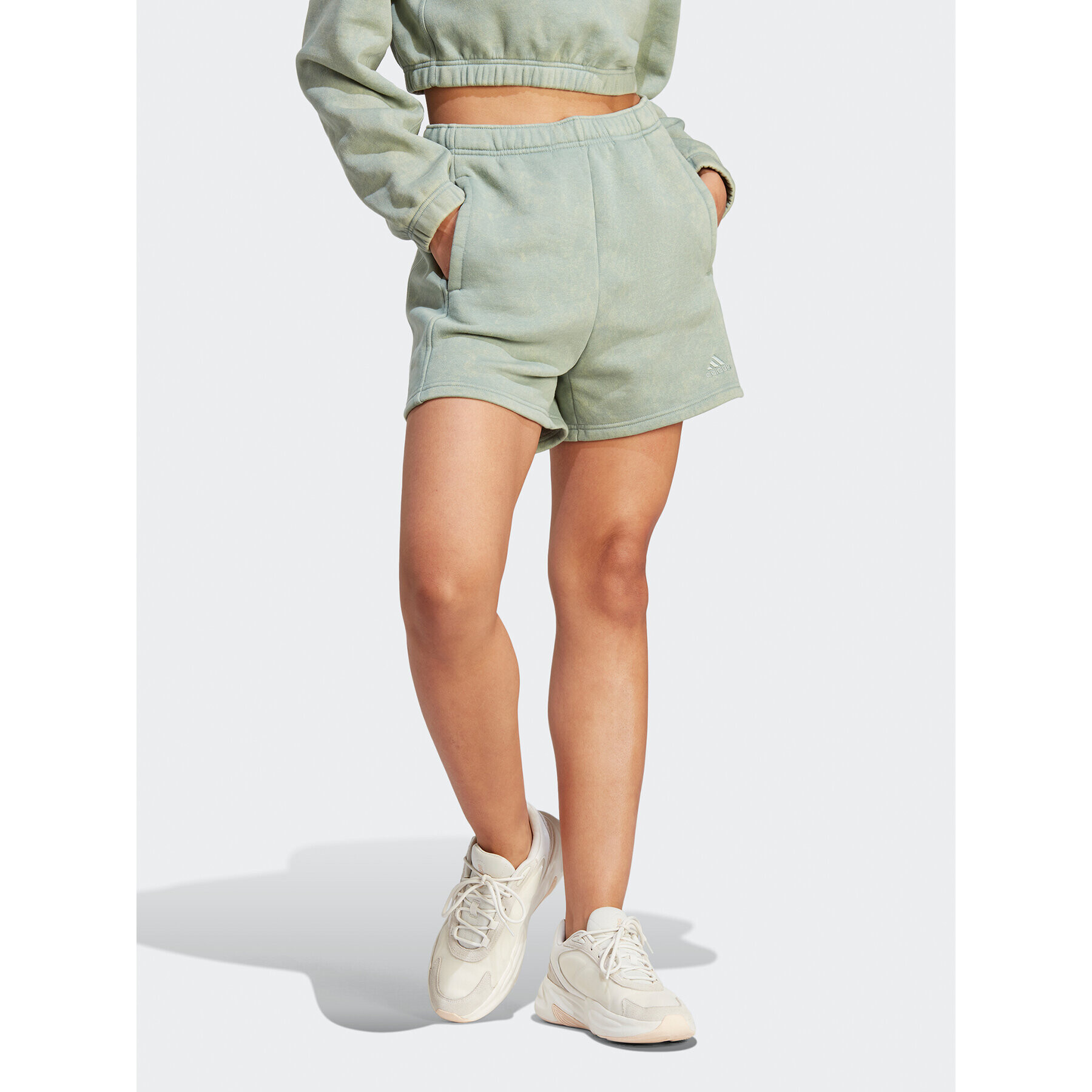 adidas Sport rövidnadrág ALL SZN Fleece Washed IL3269 Zöld Loose Fit - Pepit.hu