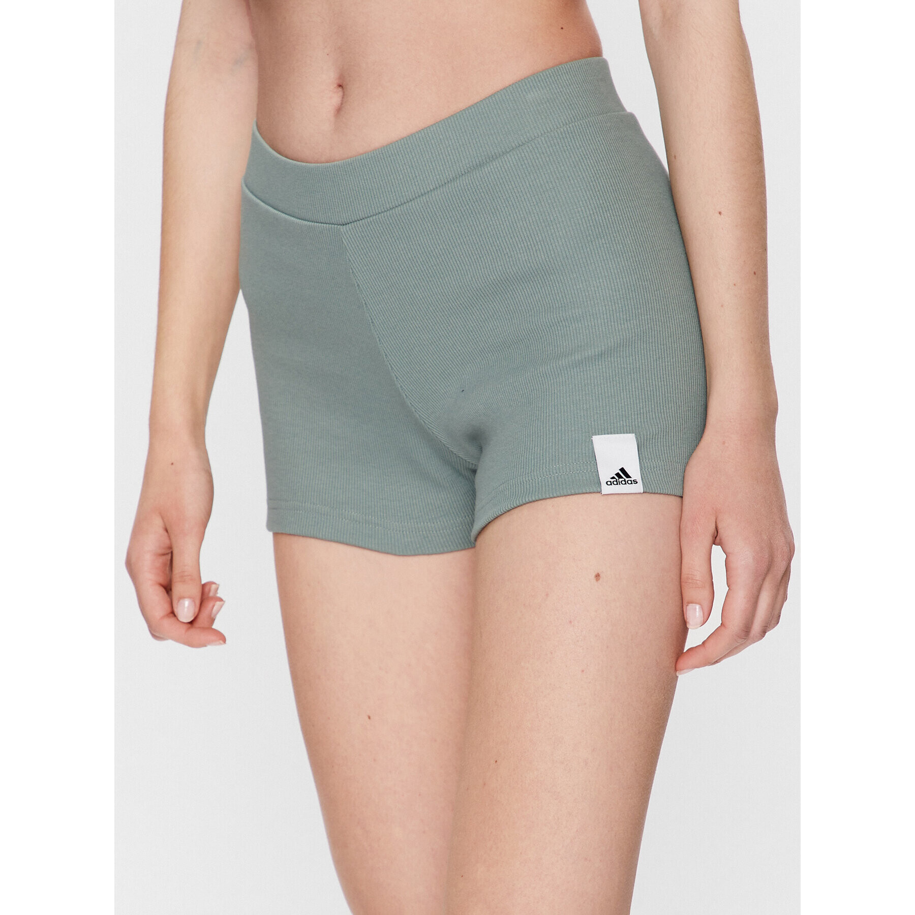 adidas Sport rövidnadrág Lounge Rib Booty Shorts IC8759 Zöld Fitted Fit - Pepit.hu