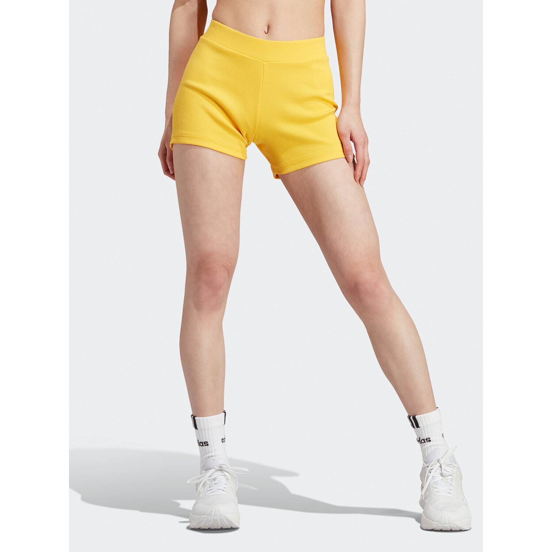 adidas Sport rövidnadrág Lounge Rib Booty Shorts IC9453 Sárga Fitted Fit - Pepit.hu