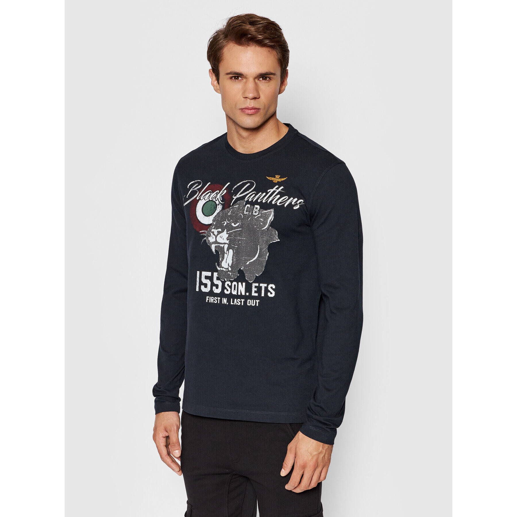 Aeronautica Militare Hosszú ujjú 212TS1909J292 Fekete Regular Fit - Pepit.hu