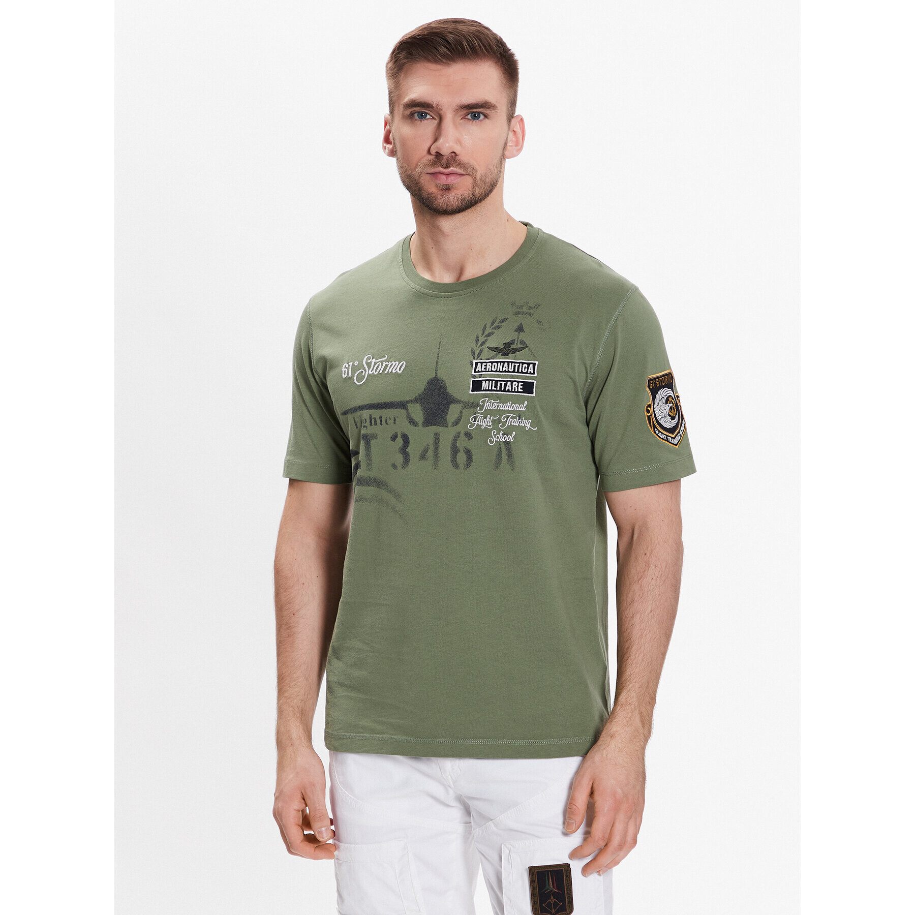 Aeronautica Militare Póló 231TS2055J584 Zöld Regular Fit - Pepit.hu