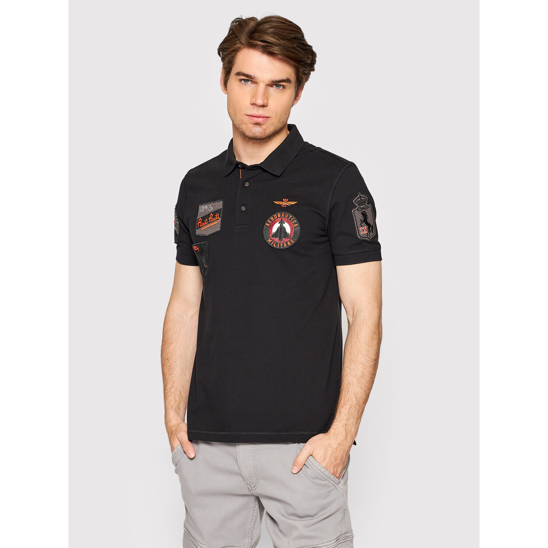 Aeronautica Militare Pólóing 221PO1602P192 Fekete Regular Fit - Pepit.hu