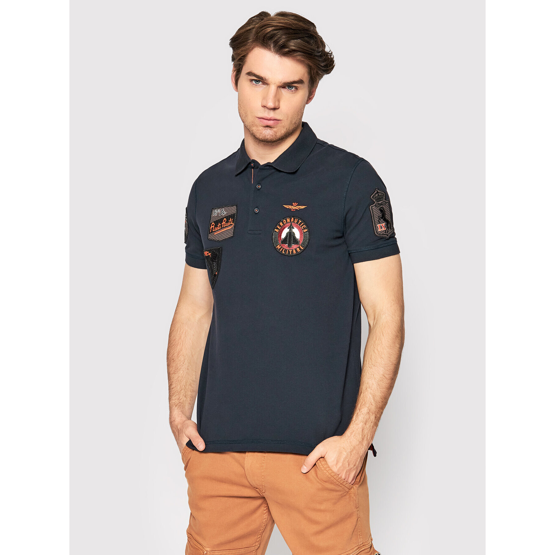 Aeronautica Militare Pólóing 221PO1602P192 Sötétkék Regular Fit - Pepit.hu