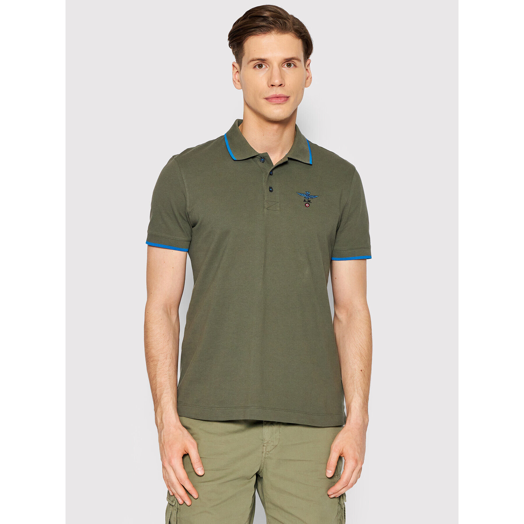 Aeronautica Militare Pólóing 221PO1604P82 Zöld Regular Fit - Pepit.hu