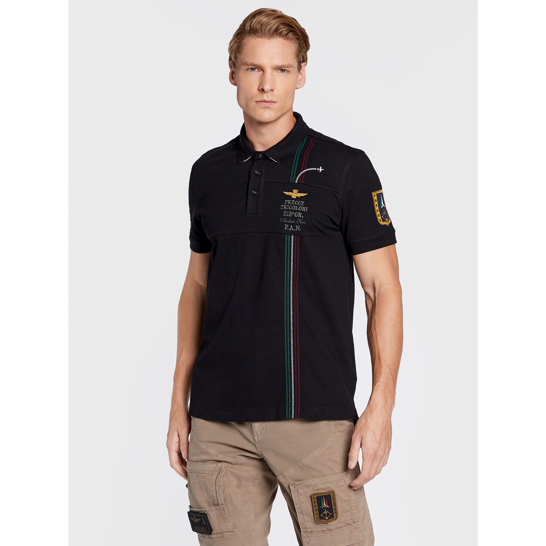 Aeronautica Militare Pólóing 222PO1640P199 Fekete Regular Fit - Pepit.hu