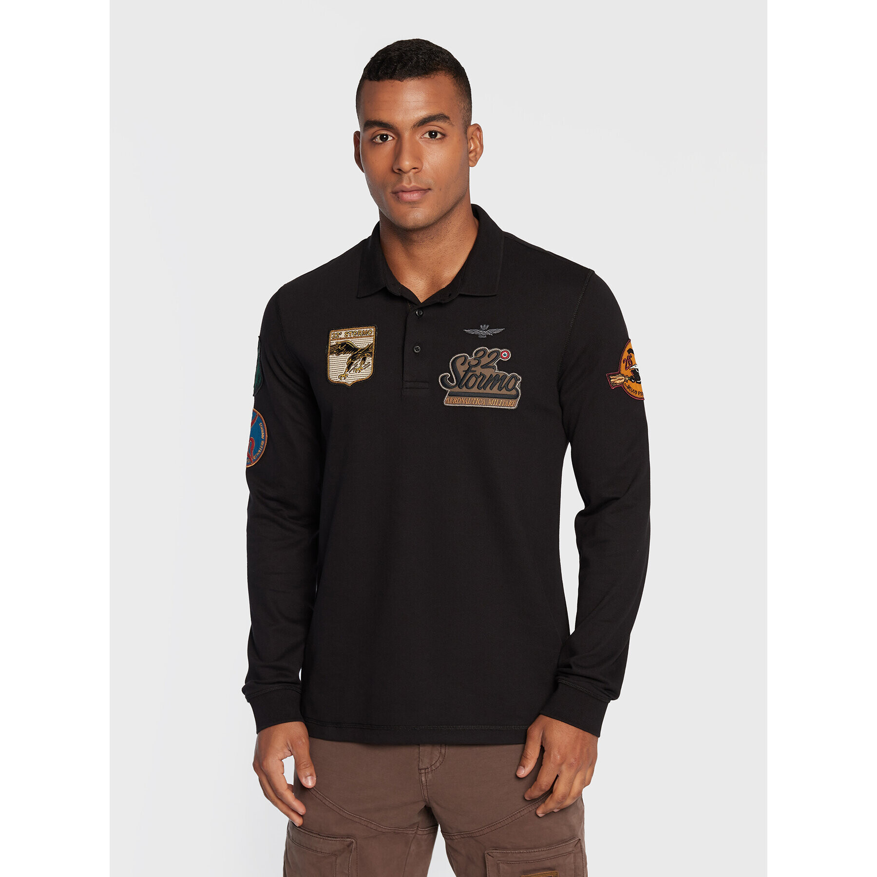 Aeronautica Militare Pólóing 222PO1659P192 Fekete Regular Fit - Pepit.hu