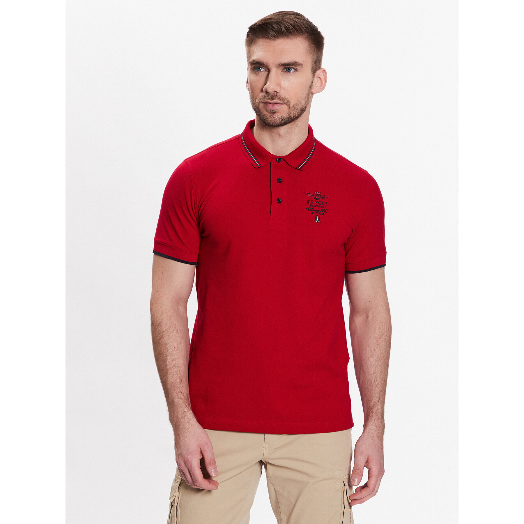 Aeronautica Militare Pólóing 231PO1673P191 Piros Slim Fit - Pepit.hu