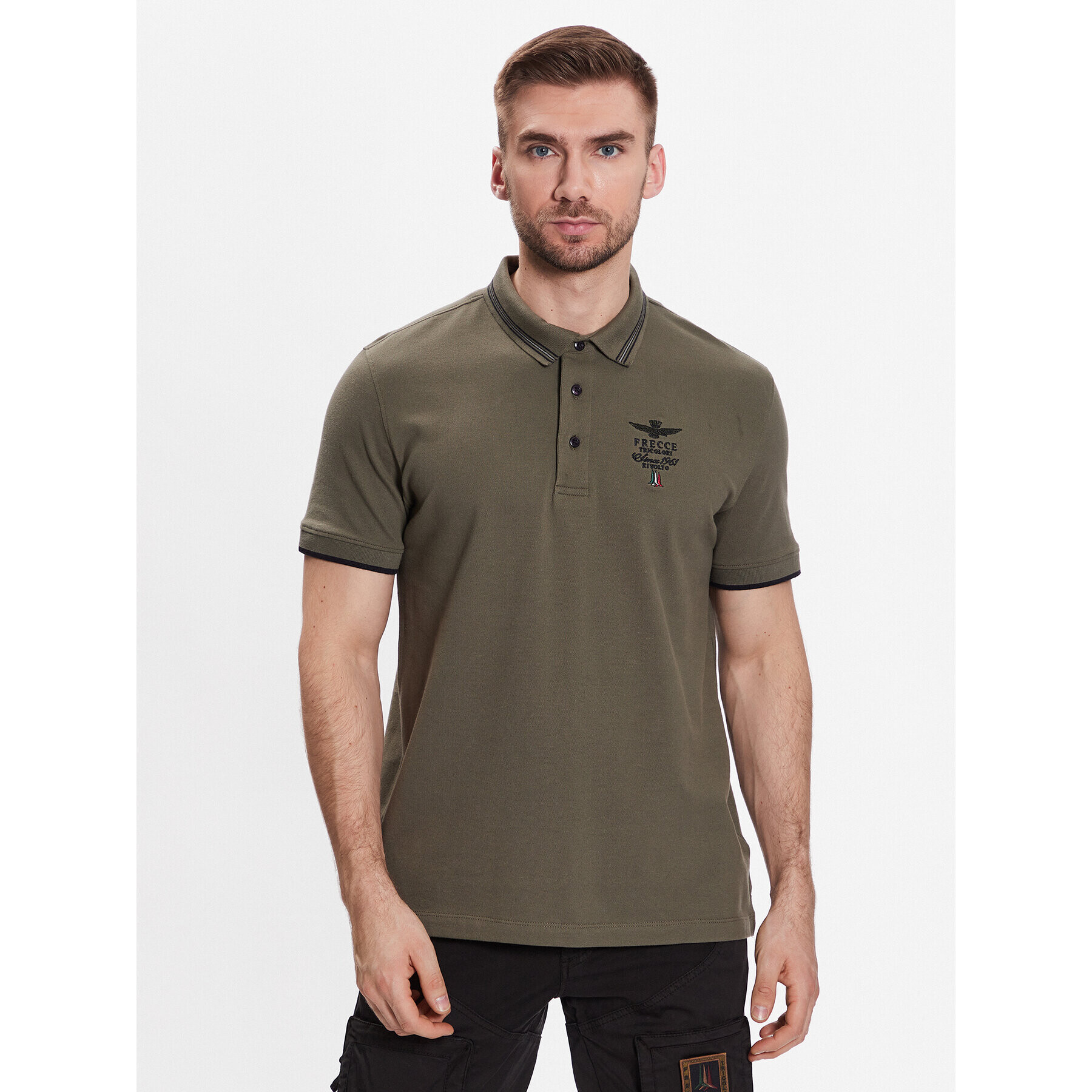 Aeronautica Militare Pólóing 231PO1673P191 Zöld Slim Fit - Pepit.hu