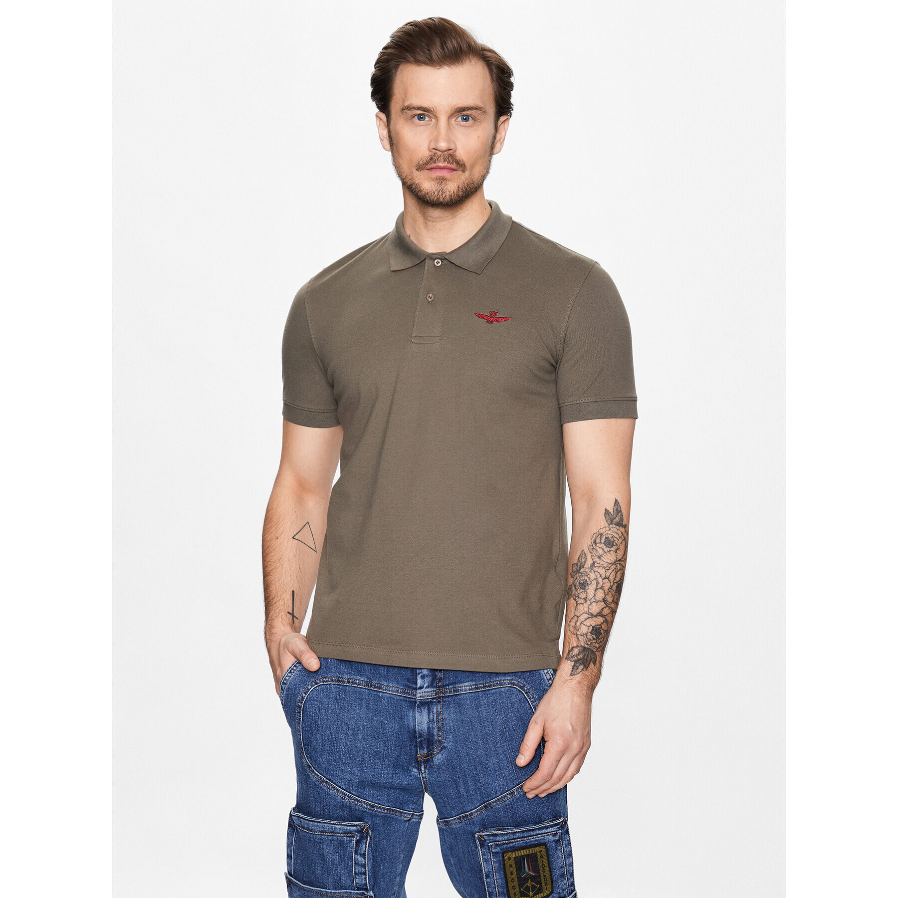 Aeronautica Militare Pólóing 231PO1678P191 Zöld Slim Fit - Pepit.hu