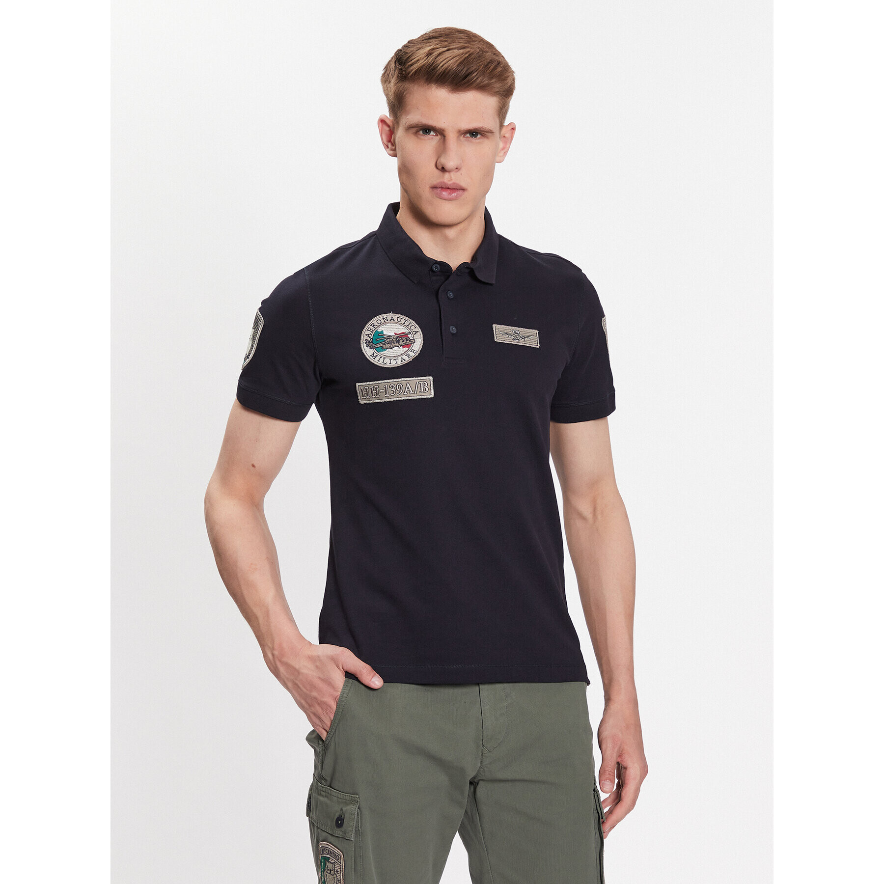 Aeronautica Militare Pólóing 231PO1682P192 Sötétkék Regular Fit - Pepit.hu