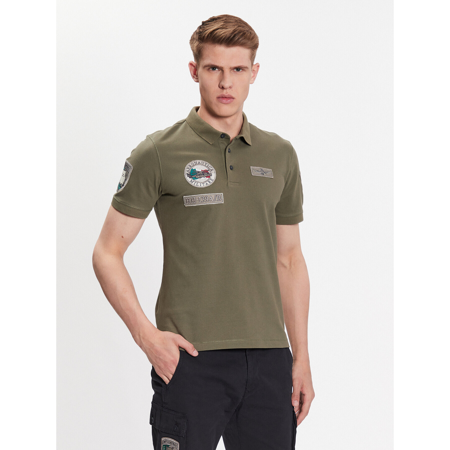 Aeronautica Militare Pólóing 231PO1682P192 Zöld Regular Fit - Pepit.hu