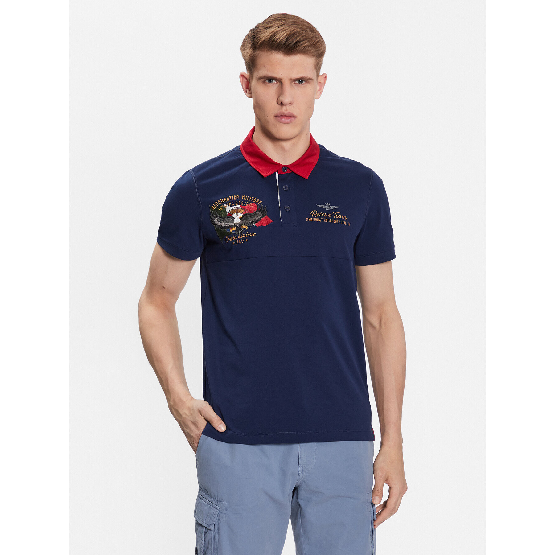 Aeronautica Militare Pólóing 231PO1693J595 Sötétkék Regular Fit - Pepit.hu