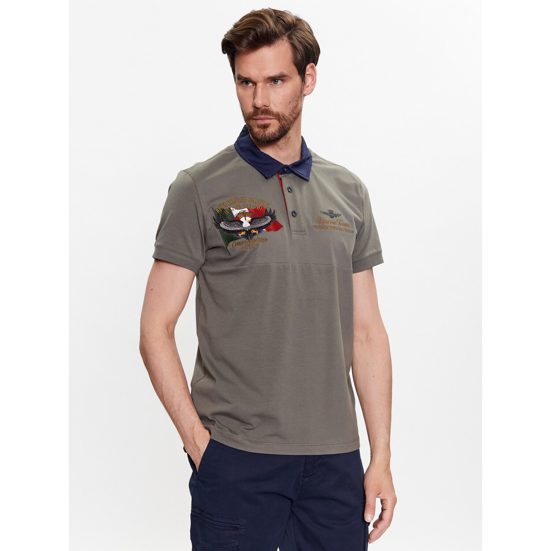 Aeronautica Militare Pólóing 231PO1693J595 Zöld Regular Fit - Pepit.hu