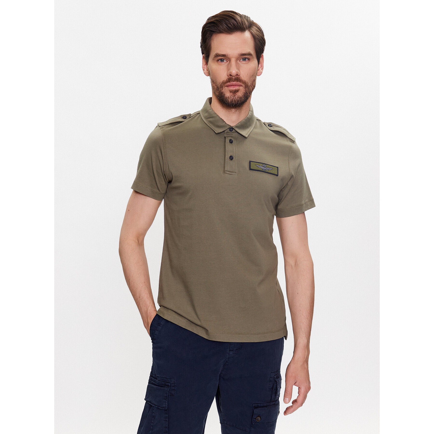 Aeronautica Militare Pólóing 231PO1696J599 Zöld Regular Fit - Pepit.hu