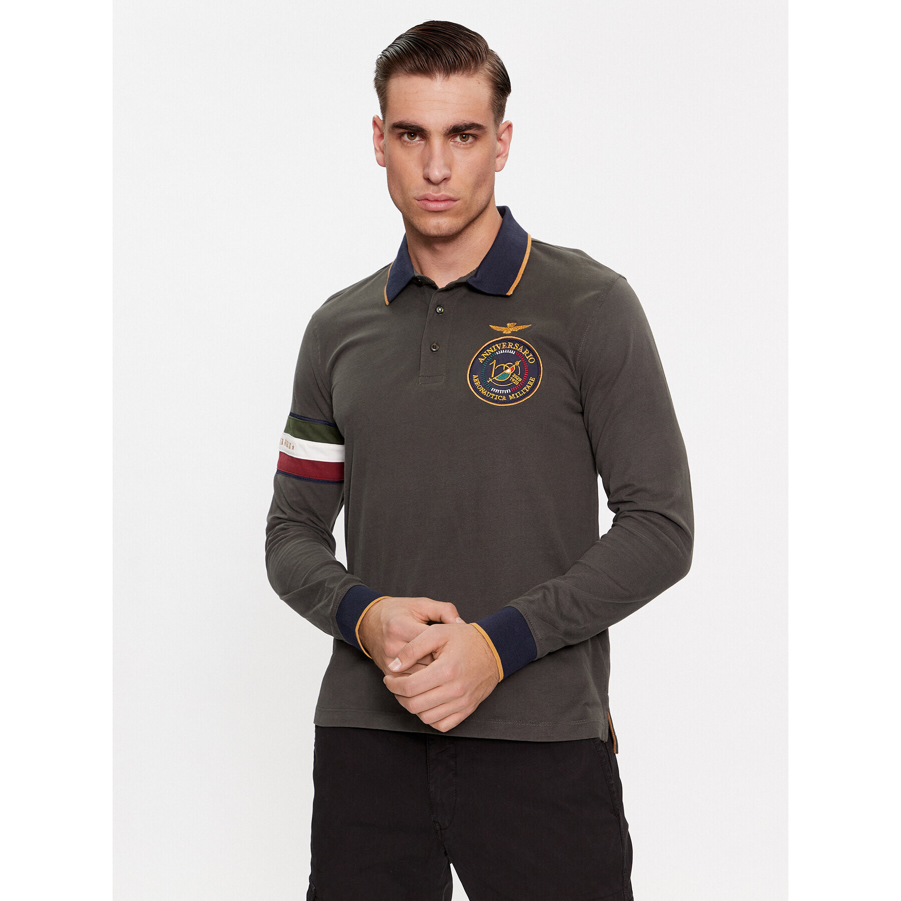 Aeronautica Militare Pólóing 232PO1722J558 Khaki Regular Fit - Pepit.hu