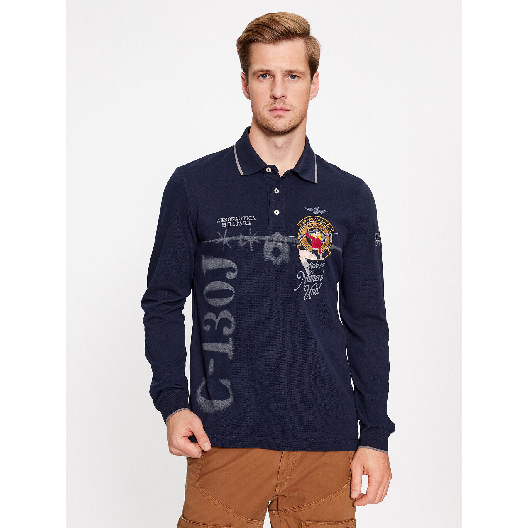 Aeronautica Militare Pólóing 232PO1742P318 Sötétkék Regular Fit - Pepit.hu