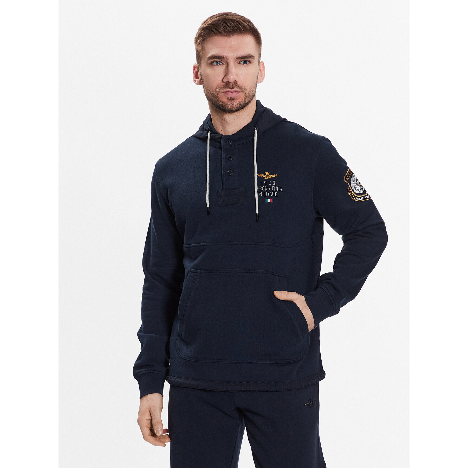 Aeronautica Militare Pulóver 231FE1750F488 Sötétkék Regular Fit - Pepit.hu