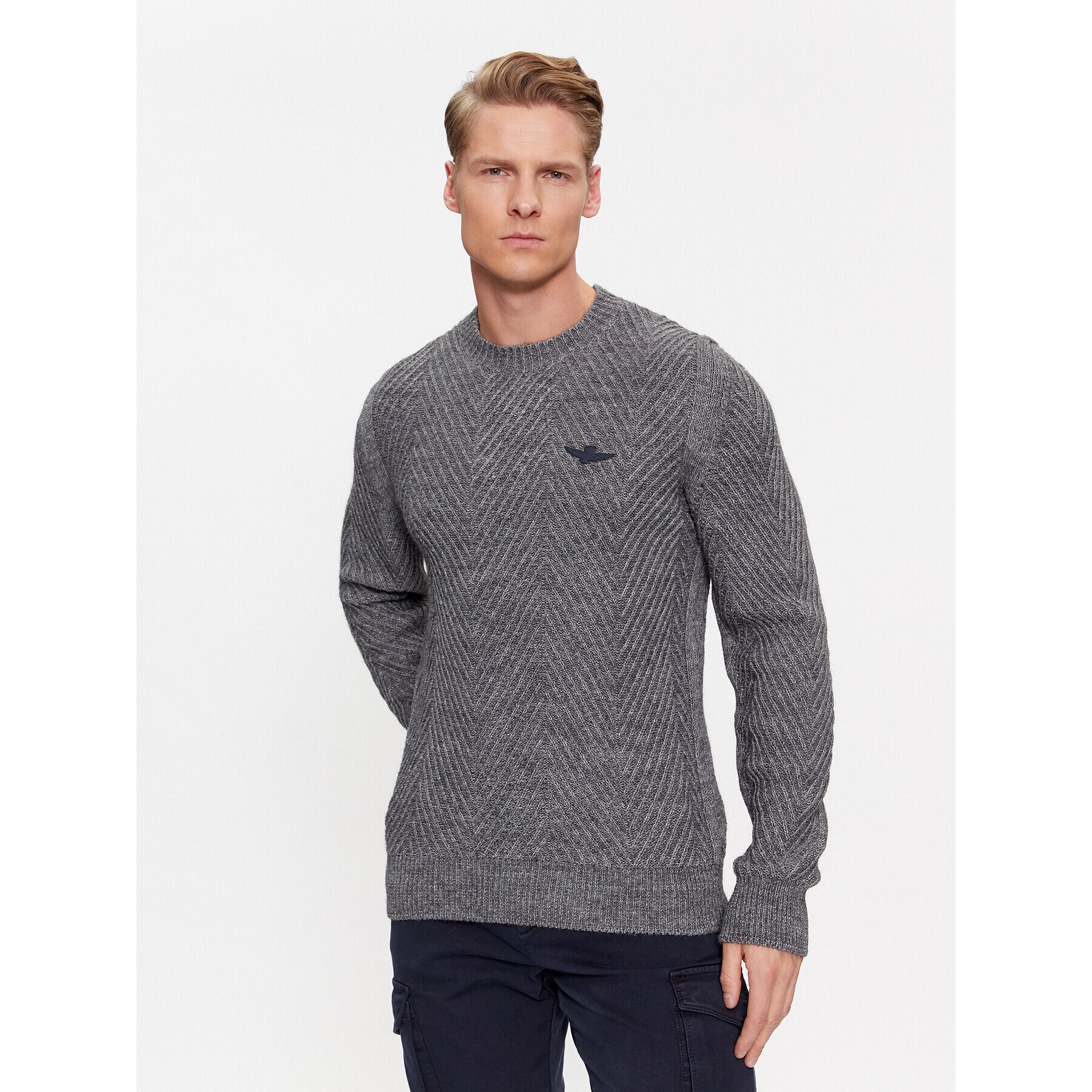 Aeronautica Militare Sweater 232MA1457L509 Szürke Regular Fit - Pepit.hu