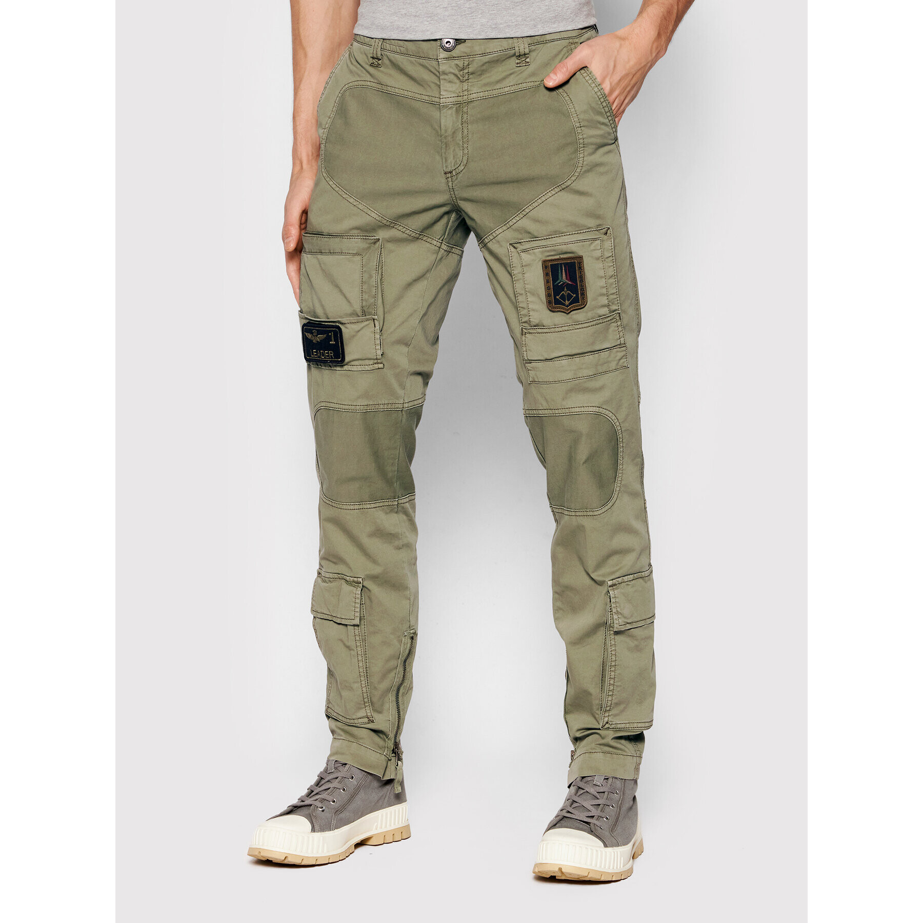 Aeronautica Militare Szövet nadrág 221PA1387CT1493 Zöld Regular Fit - Pepit.hu