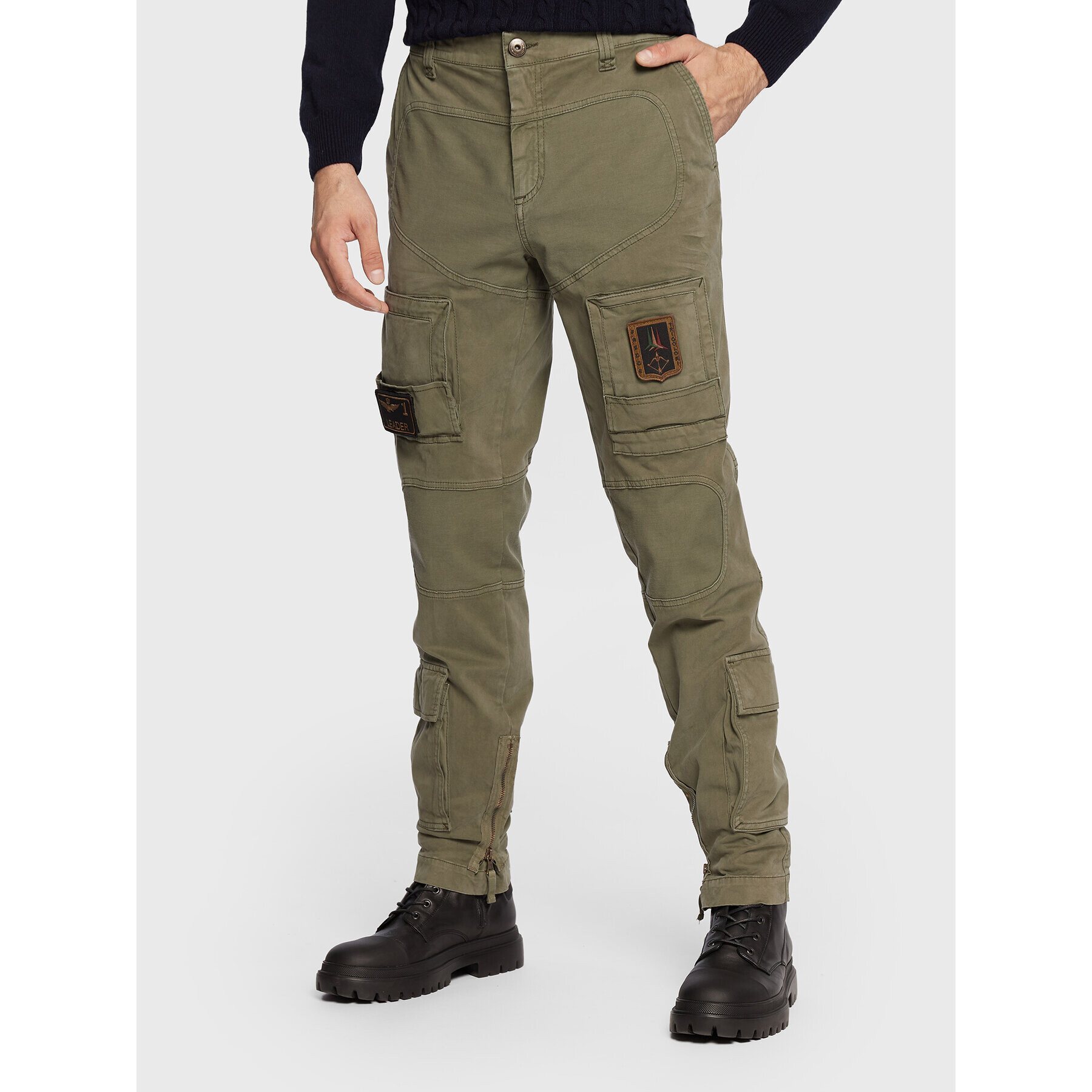 Aeronautica Militare Szövet nadrág 222PA939CT83 Zöld Regular Fit - Pepit.hu