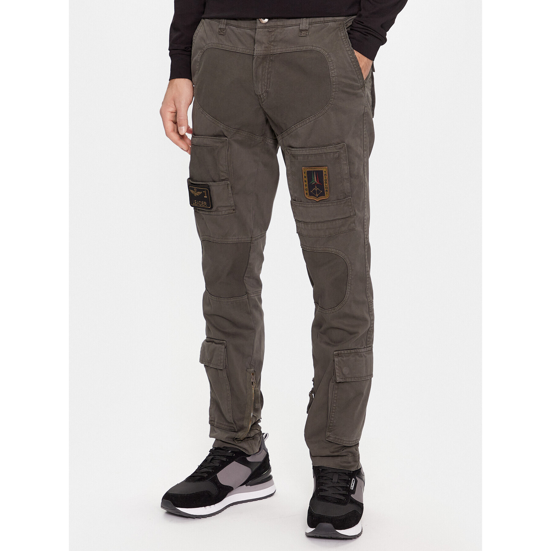 Aeronautica Militare Szövet nadrág 232PA1557CT3170 Khaki Regular Fit - Pepit.hu