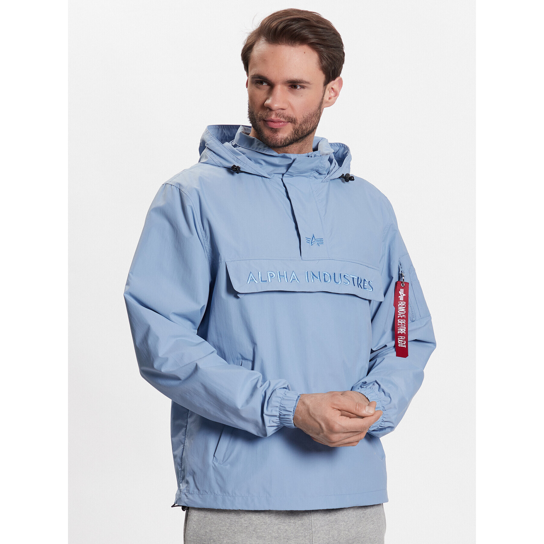 Alpha Industries Anorák Embroidery Logo 106100 Kék Regular Fit - Pepit.hu