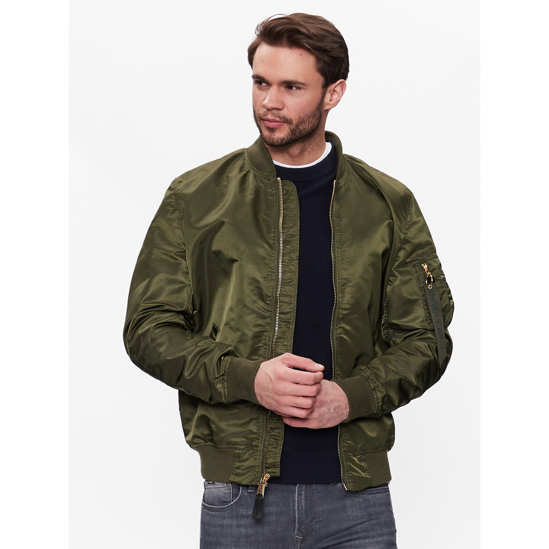 Alpha Industries Bomber dzseki MA-1 156101 Zöld Regular Fit - Pepit.hu