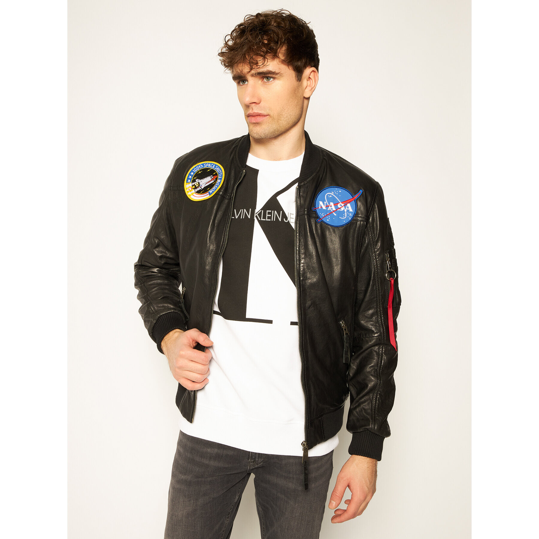 Alpha Industries Műbőr dzseki Ma-1 Nasa 126151 Fekete Regular Fit - Pepit.hu