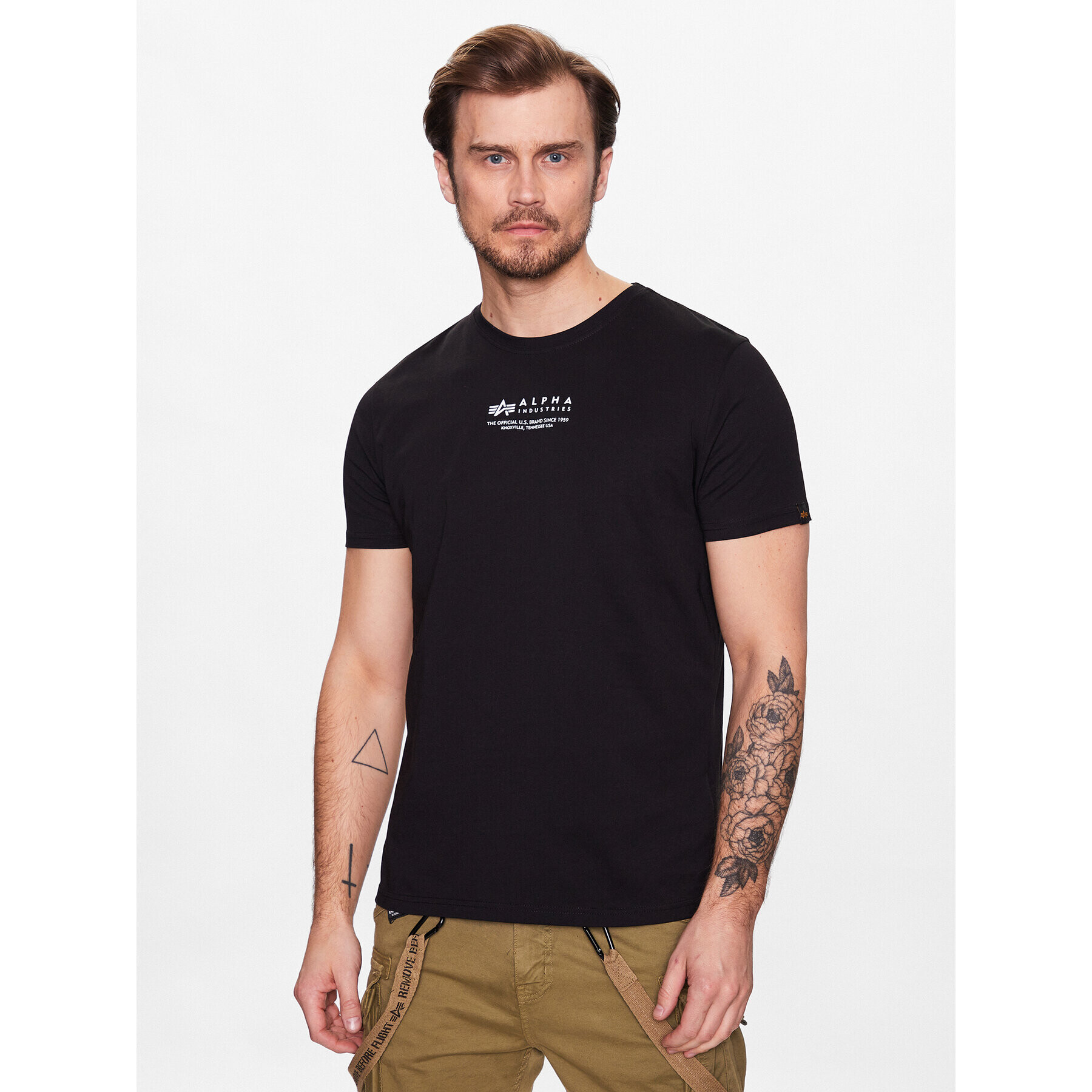 Alpha Industries Póló Alpha Wording T Fekete Regular Fit - Pepit.hu