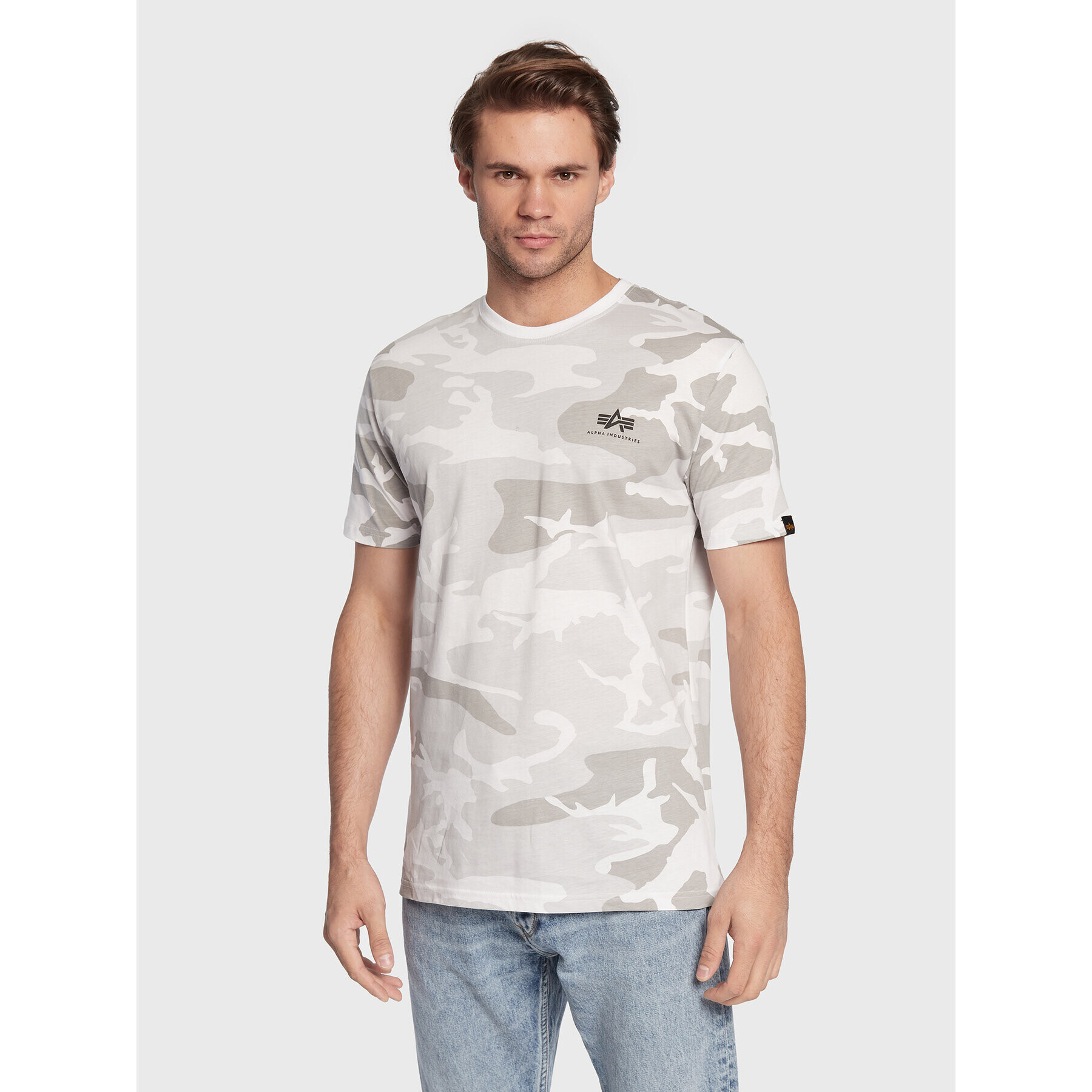 Alpha Industries Póló Backprint T Camo 128507C Fehér Regular Fit - Pepit.hu