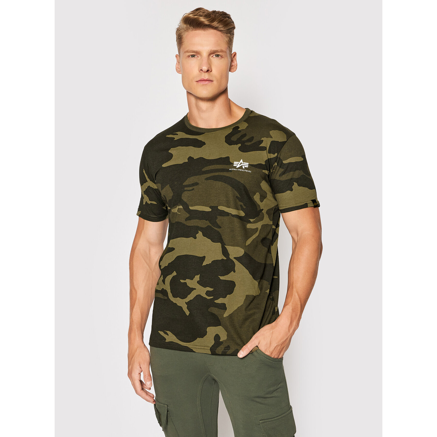 Alpha Industries Póló Backprint T Camo 128507C Zöld Regular Fit - Pepit.hu