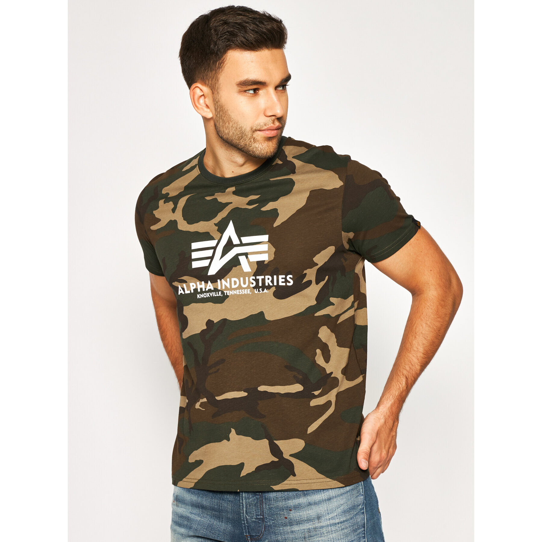 Alpha Industries Póló Basic 100501C Zöld Regular Fit - Pepit.hu