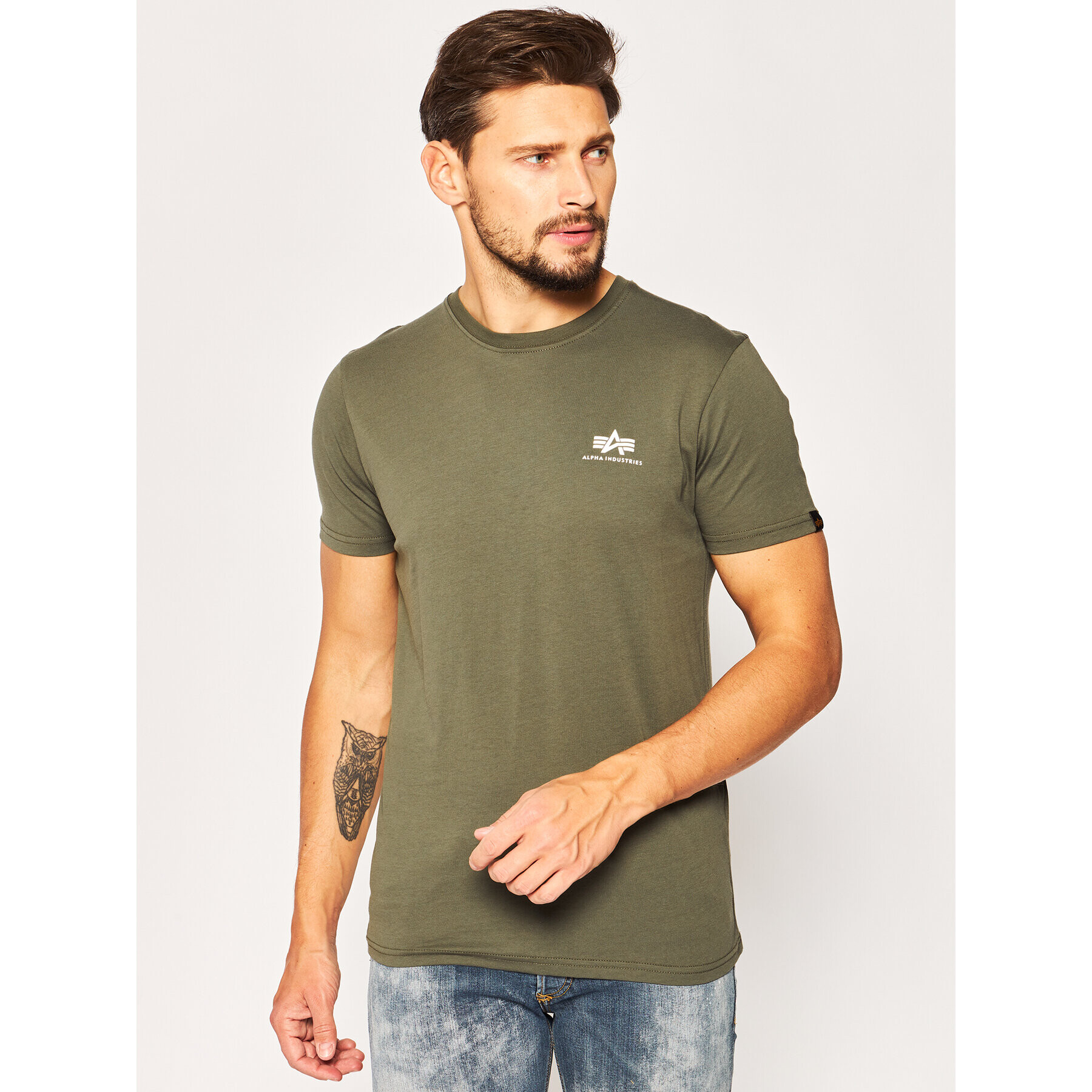 Alpha Industries Póló Basic 188505 Zöld Regular Fit - Pepit.hu