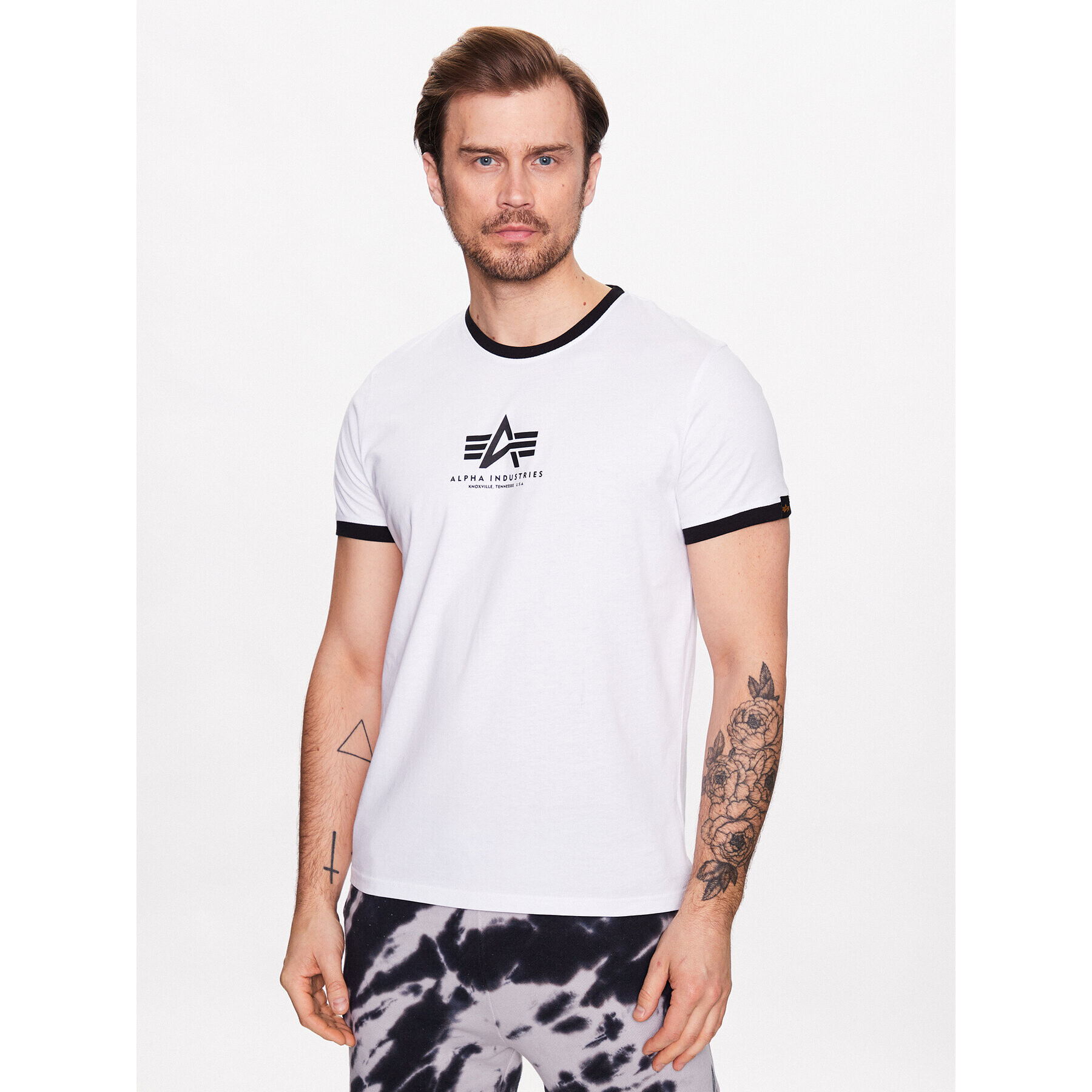 Alpha Industries Póló Basic T Contrast 106501 Fehér Regular Fit - Pepit.hu