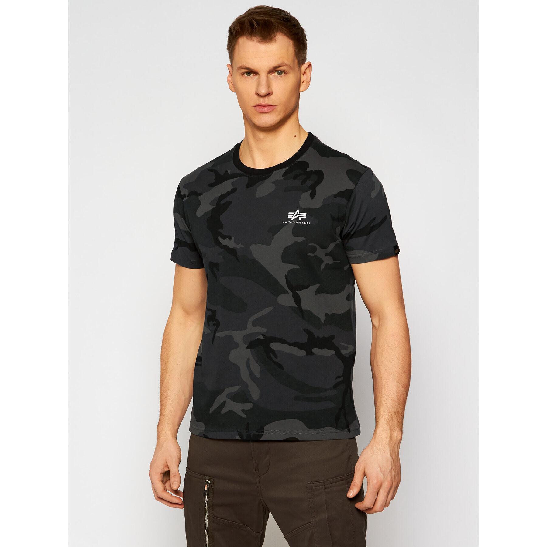 Alpha Industries Póló Basic T Small Logo Camo 188505C Szürke Regular Fit - Pepit.hu