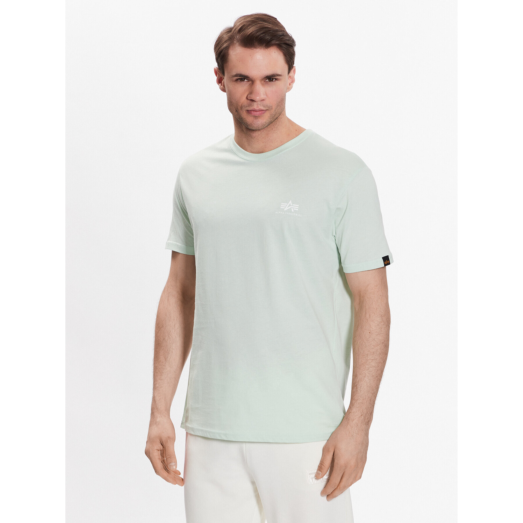 Alpha Industries Póló Basic T Small Logo 188505 Zöld Regular Fit - Pepit.hu