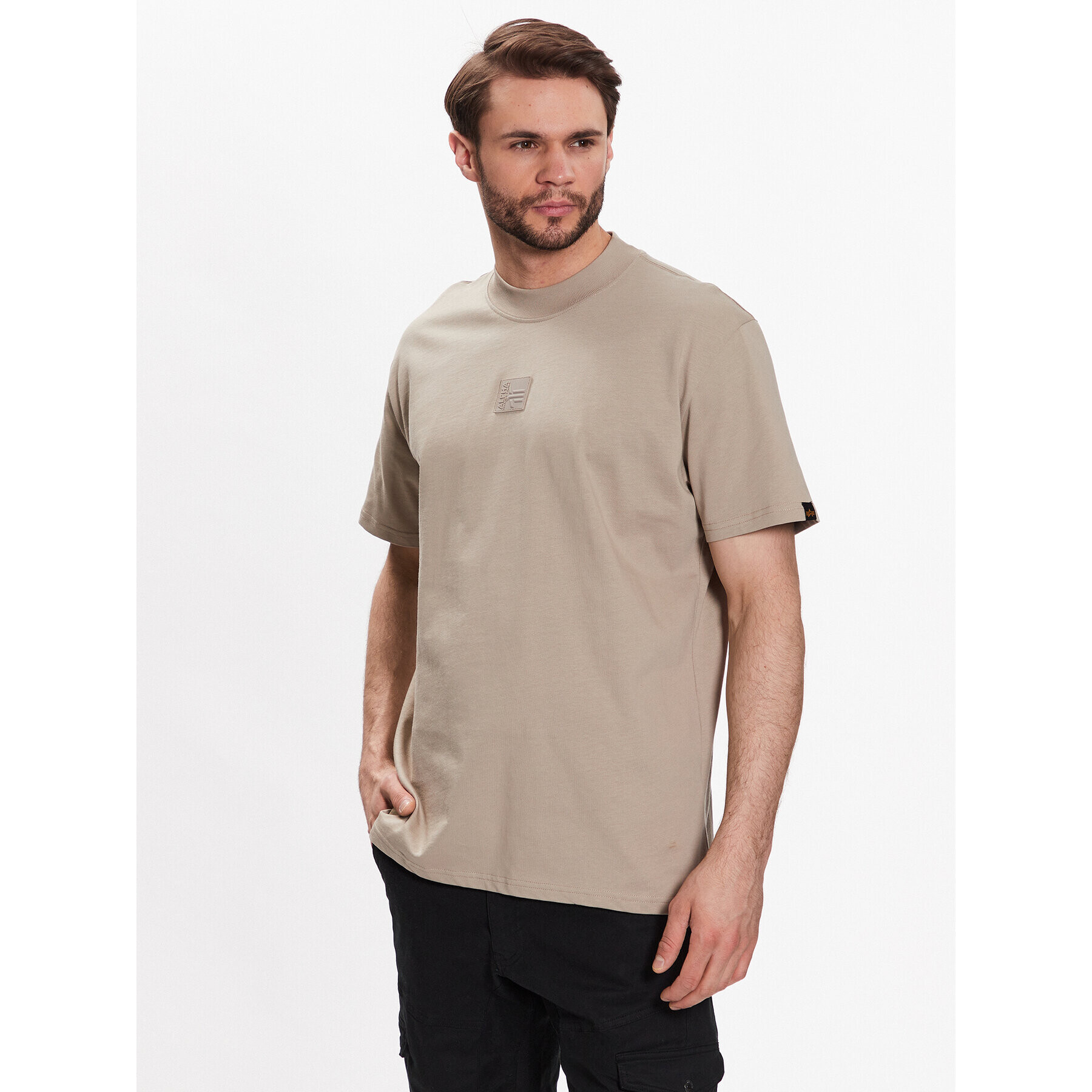 Alpha Industries Póló Label T HC 136511 Bézs Regular Fit - Pepit.hu