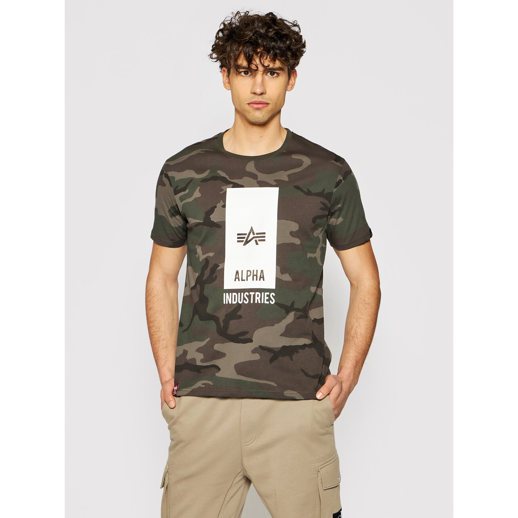 Alpha Industries Póló Logo 126547C Zöld Regular Fit - Pepit.hu