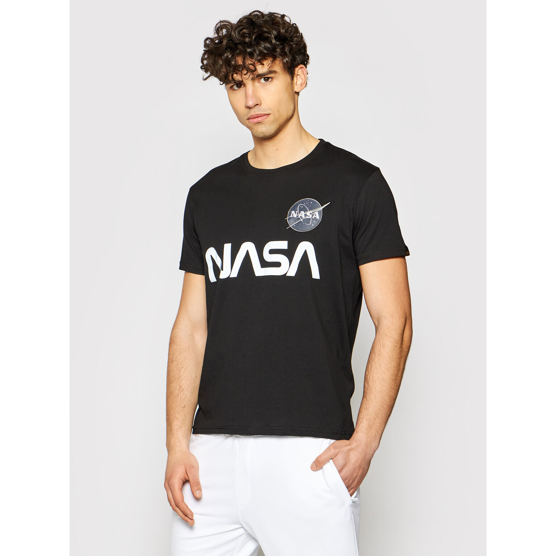 Alpha Industries Póló Nasa Reflective 178501 Fekete Regular Fit - Pepit.hu