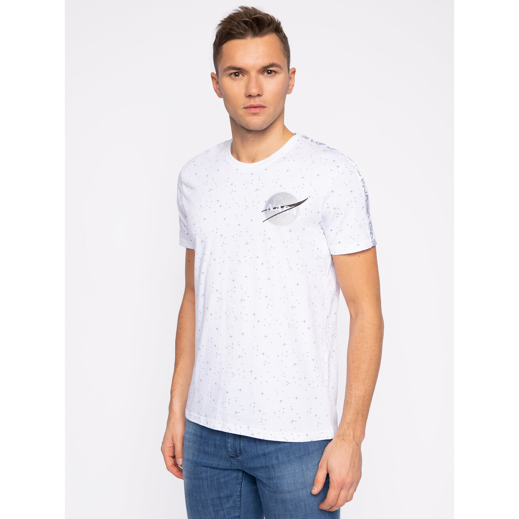 Alpha Industries Póló Nasa Tape T 196506 Fehér Regular Fit - Pepit.hu