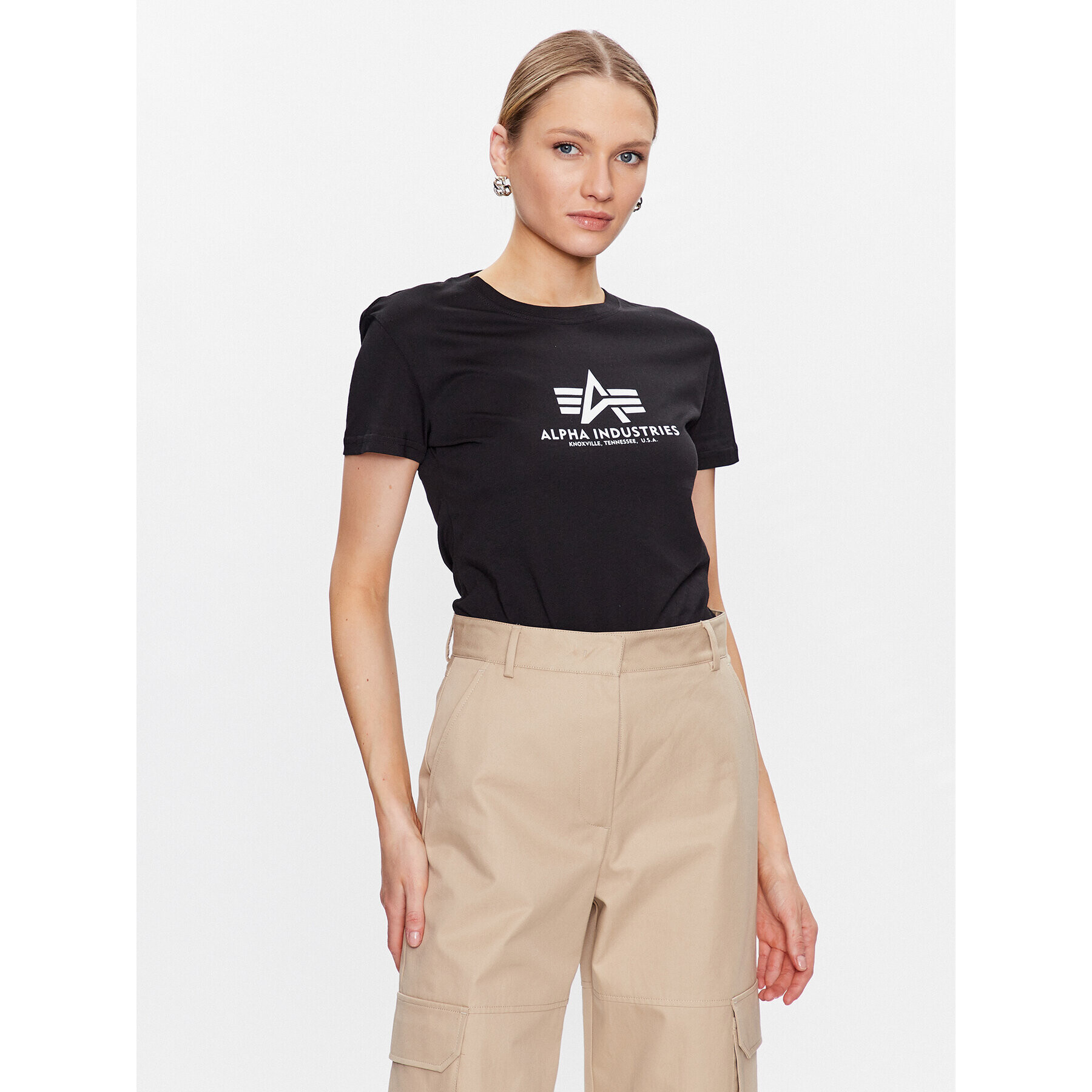 Alpha Industries Póló New Basic T Wmn Fekete Regular Fit - Pepit.hu